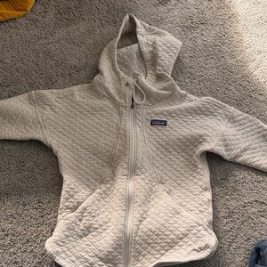 Patagonia Quilted Hooded Zip Jacket - Cream